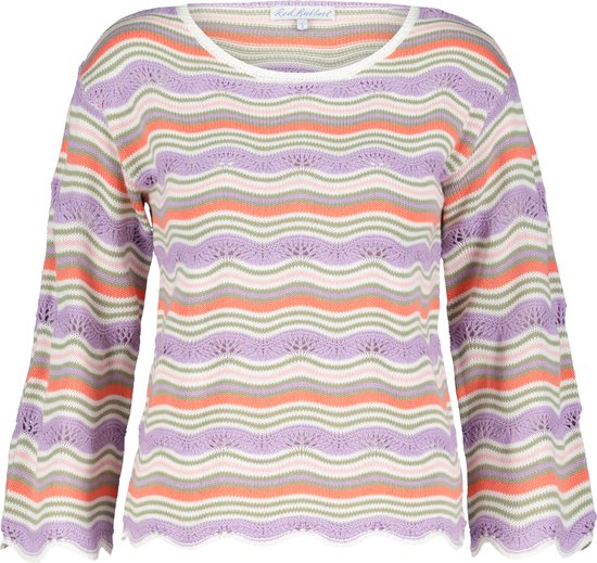 Red Button Trui Jolene Ajour And Stripe Srb4181 Lilac Dames Maat - L
