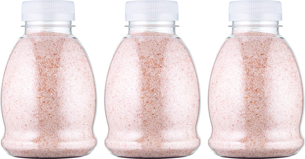 Goedkoopste Claudius Himalayazout 375 gram - fijne korrels (0,4 - 0,9 mm) - 100 natuurlijk - Fles met transparant dop - per 3 stuks