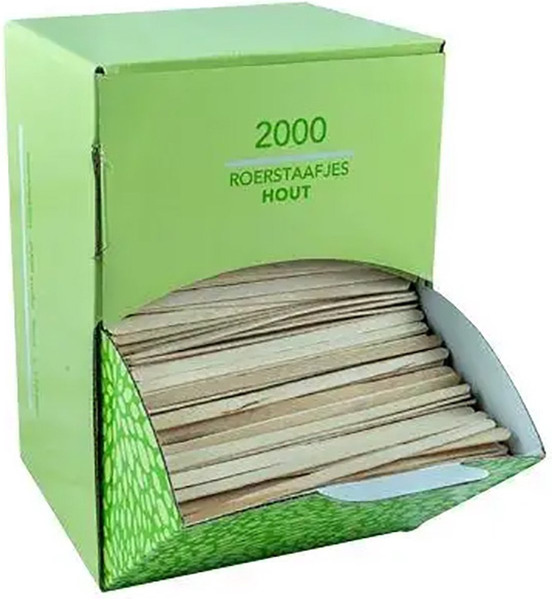 Houten roerstaafjes 110 mm FSC - Dispenser 2000 stuks