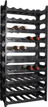Cosy & Trendy Wijnrek - Stapelbaar Zwart kunststof - 60 flessen - 10 stuks