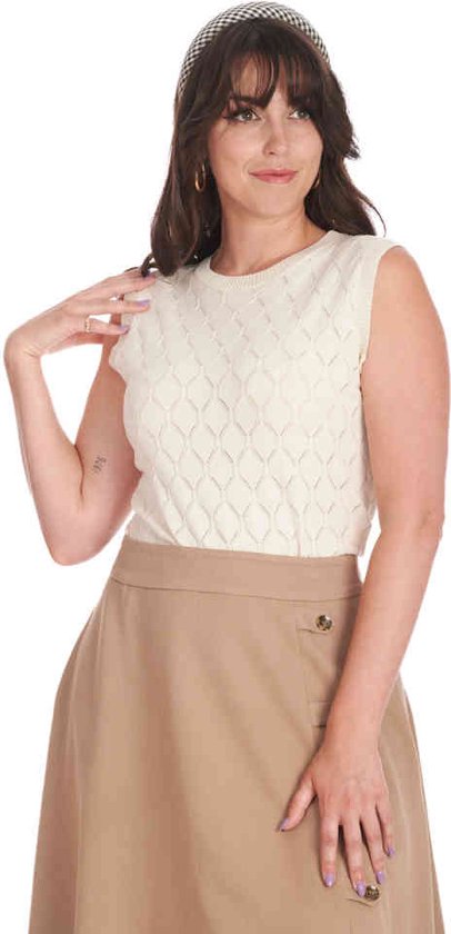 Banned - Sweet Sally Mouwloze top - XL - Creme