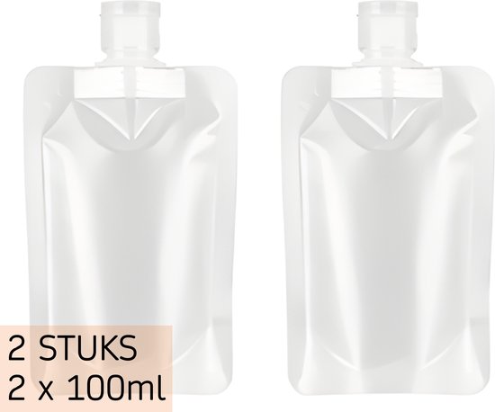 Navulbare Siliconen Reisflesjes – 2 Stuks - Reisflacons voor Handbagage & Travel - 100ml