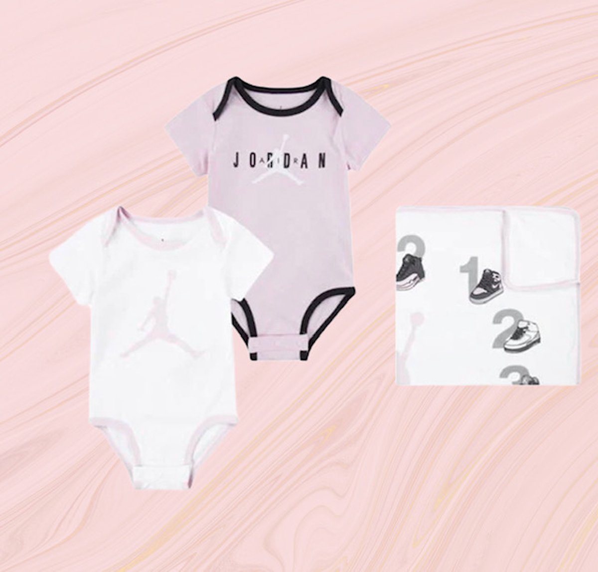 Goedkoopste Jordan babyrompers babyset met mijlpaal deken 0-12 maanden