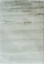 Loper Zacht Fluffy Vloerkleed Hoogpolig - Zilver / Naturel - 80x150 cm