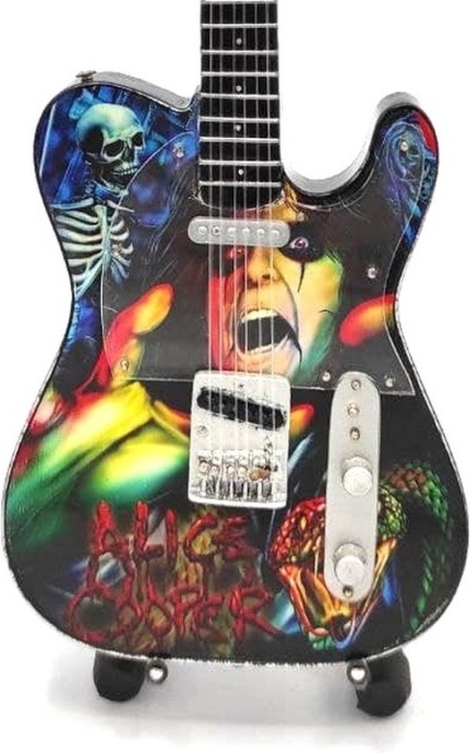 Mini gitaar Alice Cooper 25cm Miniature- Guitar-Mini -Guitar- Collectables-decoratie -gitaar-Gift--Kado- miniatuur- instrument-Cadeau-verjaardag - Merkloos