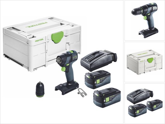 Festool TXS 18-Basic accuboormachine 18 V 40 Nm borstelloos + 2x accu 5,0 Ah + oplader + Systainer