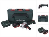 Metabo WPBA 18 LTX BL 15-125 Quick DS accu haakse slijper 18 V 125 mm borstelloos + 1x oplaadbare accu 5,5 Ah + lader + metaBOX