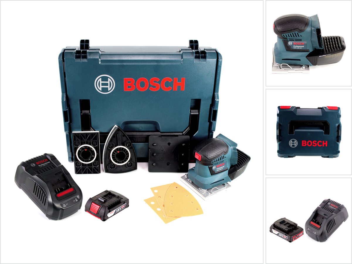 Bosch GSS 18V-10 accu-excentrische schuurmachine 18V + 1x accu 2,0 Ah + oplader + L-Boxx