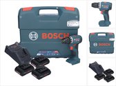 Bosch Professional GSR 18V-45 0615A5002N Accu-schroefmachine 18 V Li-ion Incl. 3 accus, Incl. lader, Brushless