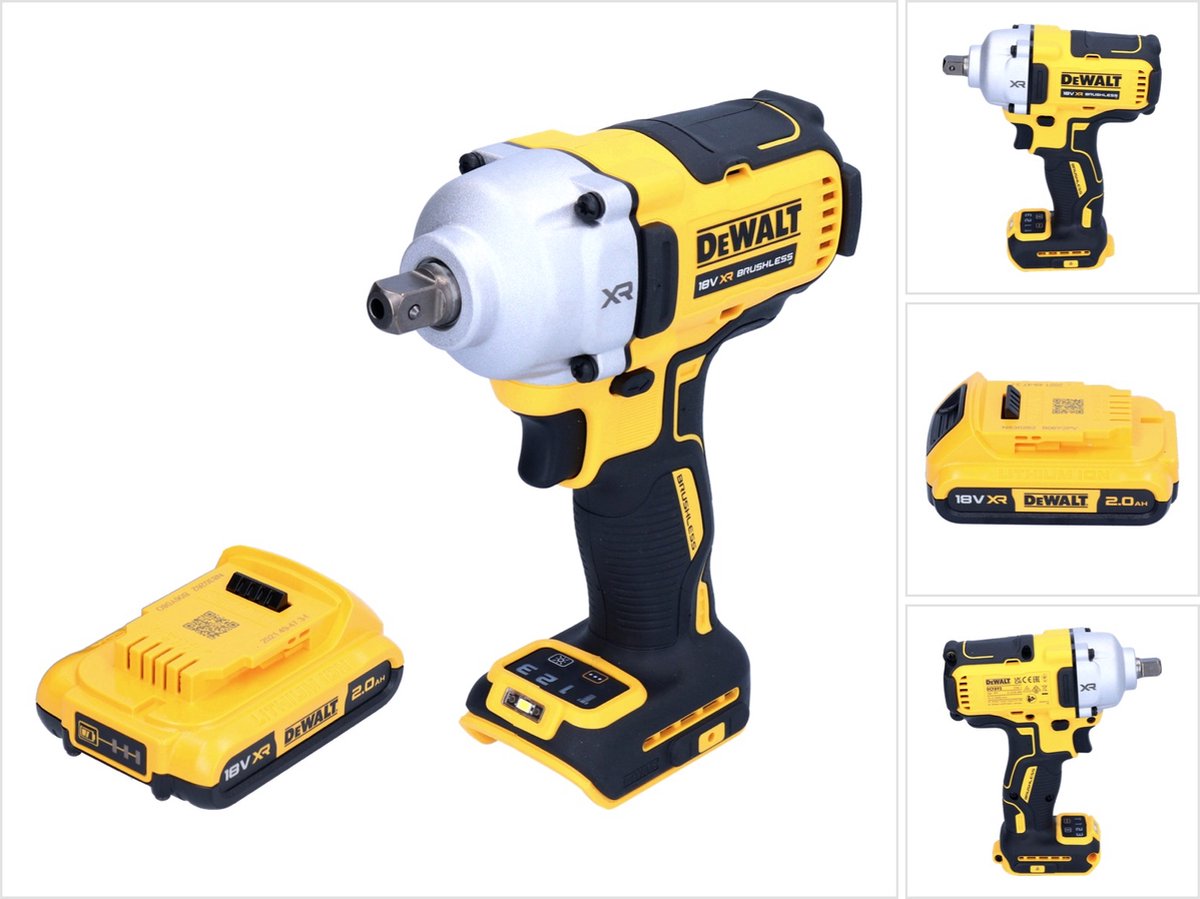 DeWalt DCF 892 N accu slagmoersleutel 18 V 812 Nm 1 2 borstelloos + 1x oplaadbare accu 2.0 Ah zonder oplader