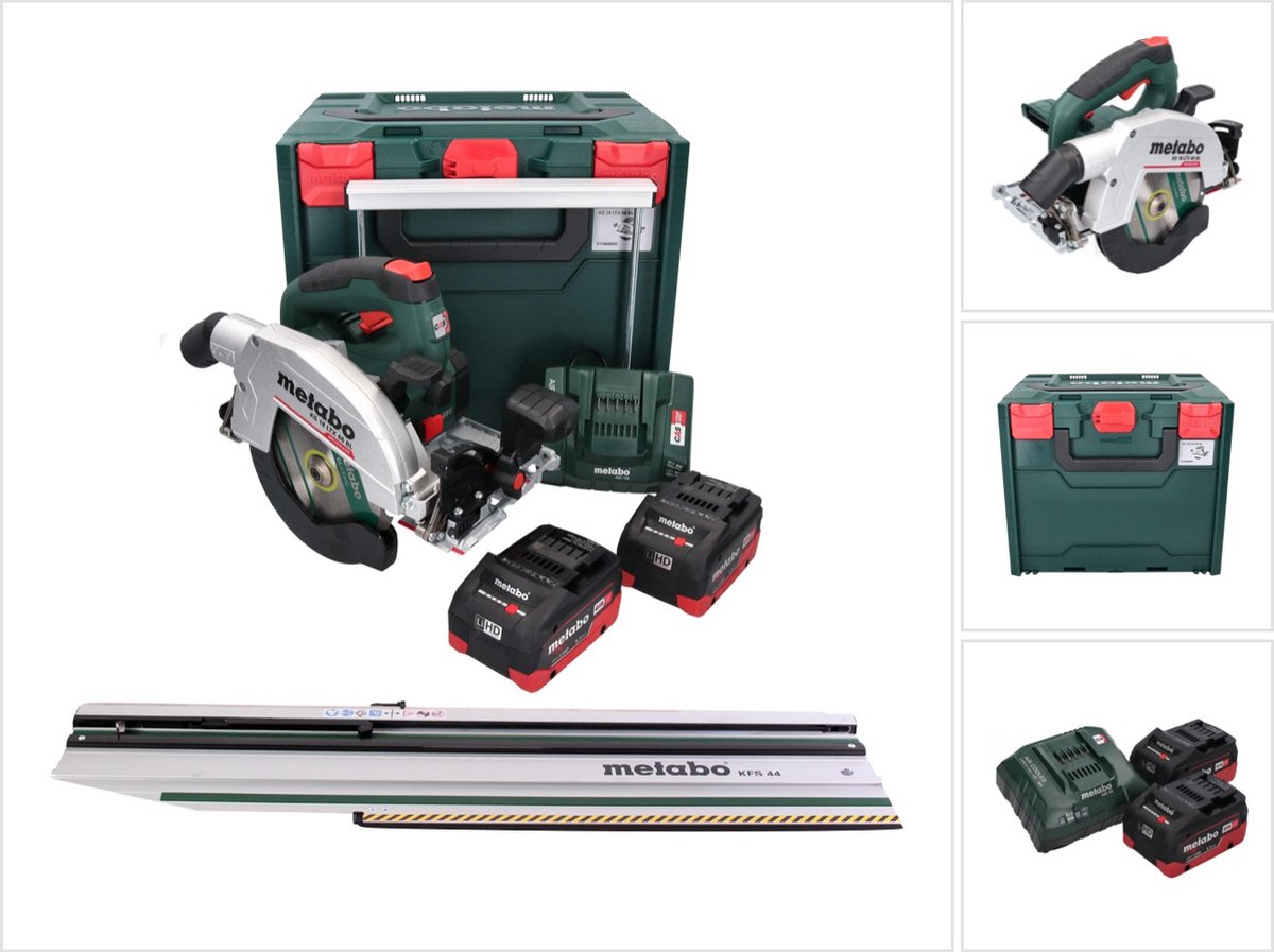 Metabo KS 18 LTX 66 BL Accucirkelzaag 18 V 165 mm + 2x accu 5,5 Ah + lader + afkortzaag + metaBOX