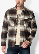 Twinlife Heren Geruit Overshirt Geweven - Shirt - Comfortabel - Herfst en Winter - Taupe - XL