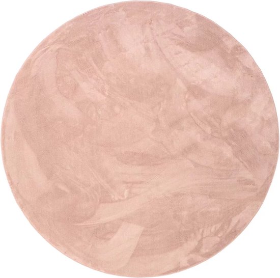 Teppium Rond Hoogpolig Vloerkleed Effen Roze Trend Teppium Rond Hoogpolig Vloerkleed Effen Roze Trend