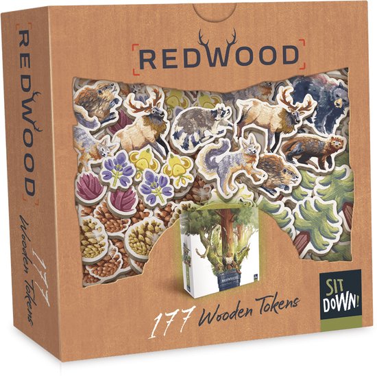Sit-Down! Games - Redwood Uitbreiding - 177 Wooden Tokens