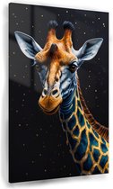 Portret giraffe schilderij - Kantoor glasschilderijen - Schilderij giraffe - Wanddecoratie landelijk - Schilderij acrylglas - Decoratie woonkamer - 60 x 90 cm 5mm