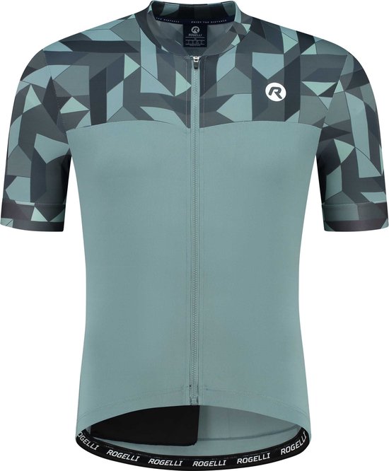 Rogelli Essential Graphic Fietsshirt - Korte Mouwen - Heren - Grijs - Maat 3XL