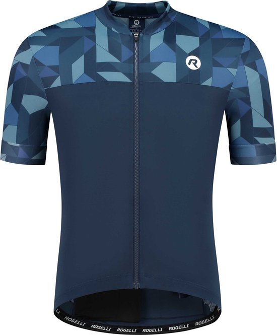 Rogelli Essential Graphic Fietsshirt - Korte Mouwen - Heren - Blauw - Maat XXL