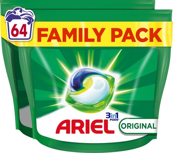 Foto: Ariel 3in1 wasmiddel pods original 64 capsules