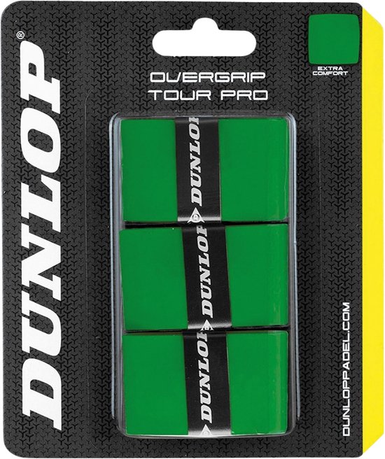 Dunlop Tennis / Padel Overgrip - Groen - 3 pack Dunlop Tennis / Padel Overgrip - Groen - 3 pack