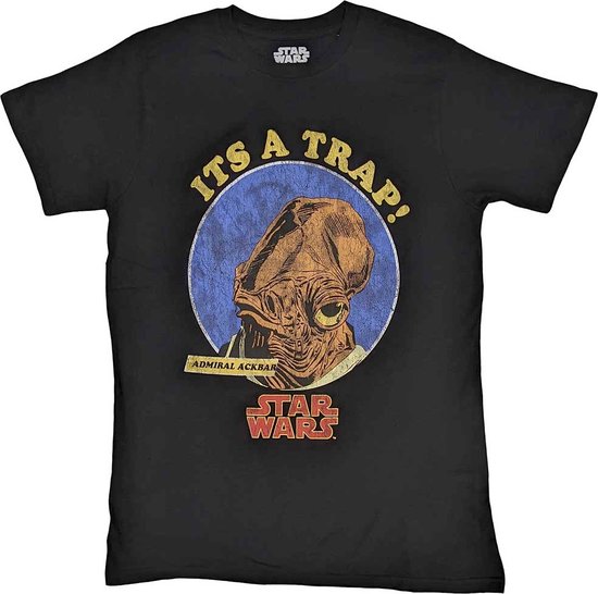 Disney Star Wars - Ackbar It's A Trap Heren T-shirt - M - Zwart