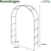 Rozenboog - Rozenboog metaal - Tuinboog - Rozenboog massief - 10 kg - Metaal - Optimale stabiliteit - Set van 2 - Groen - 140 x 37 x 240 cm
