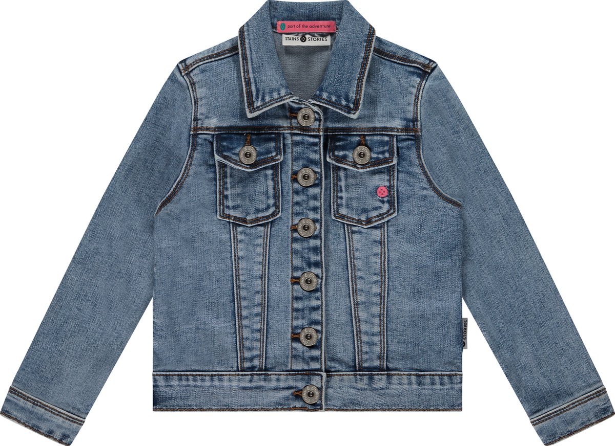 Stains and Stories girls denim jacket Meisjes Jas - blue denim - Maat 92