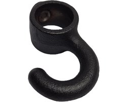 Zwarte Steigerbuis Koppeling - Haak Gedraaid - 26,9mm - Gecoat zwart - Buiskoppeling