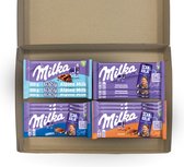 Milka Lover Box - 12 pièces - pétillant 3x, oreo 3x, lait 3x & caramel 3x - Paquet film - Paquet cadeau - Boîte aux lettres - Cadeau Saint Valentin