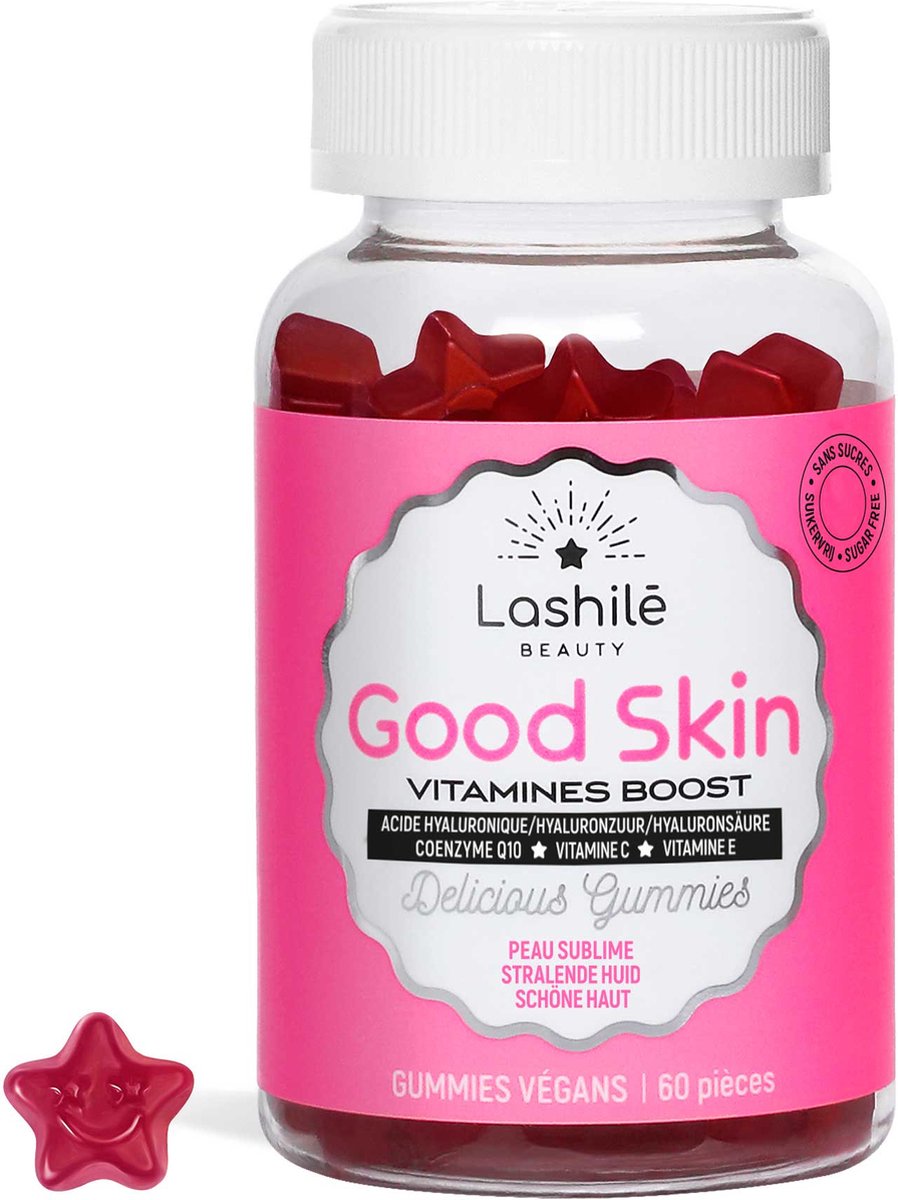 Goedkoopste Lashilé Beauty Good Skin - Huidverzoring voor Stralende Huid - Anti Rimpel - 60 gummies - suikervrij