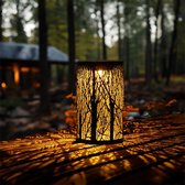Lanterne Solar d'éclairage de jardin Ember - Lampe de table et suspension - Effet lumineux spécial - Éclairage d'ambiance - Lumière blanche chaude - Lampe d'extérieur à énergie solaire - Zwart