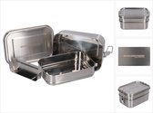 Toolbrothers Ventilator roestvrijstalen lunchbox met 2 schappen en roestvrijstalen deksel 1340 ml