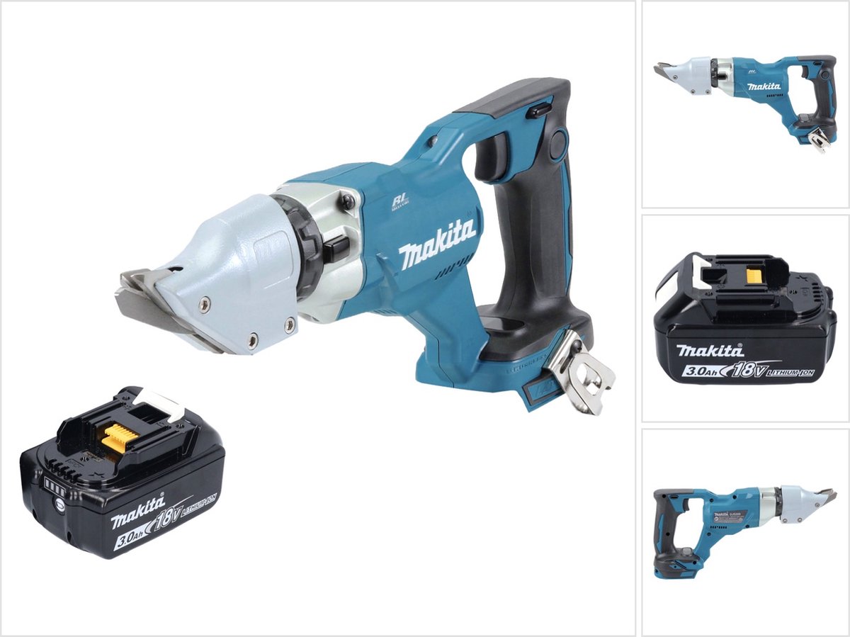 Makita DJS 200 F1 accu plaatschaar 18 V 2.0 mm borstelloos + 1x oplaadbare accu 3.0 Ah - zonder oplader