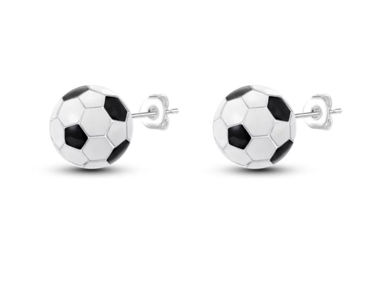 Oorbellen voetbal Sterling zilver925