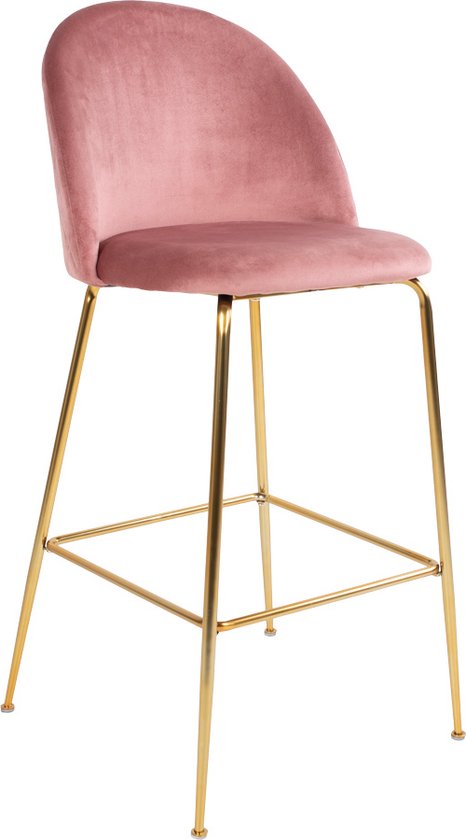 Chaise de bar Rose - Structure Goud - 60x55x108cm