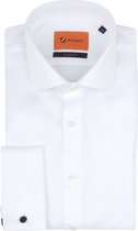 Adapté - Chemise White à double manchette en sergé - 38 - Homme - Coupe Slim