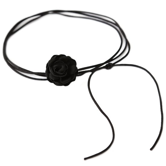 Choker fleur noir