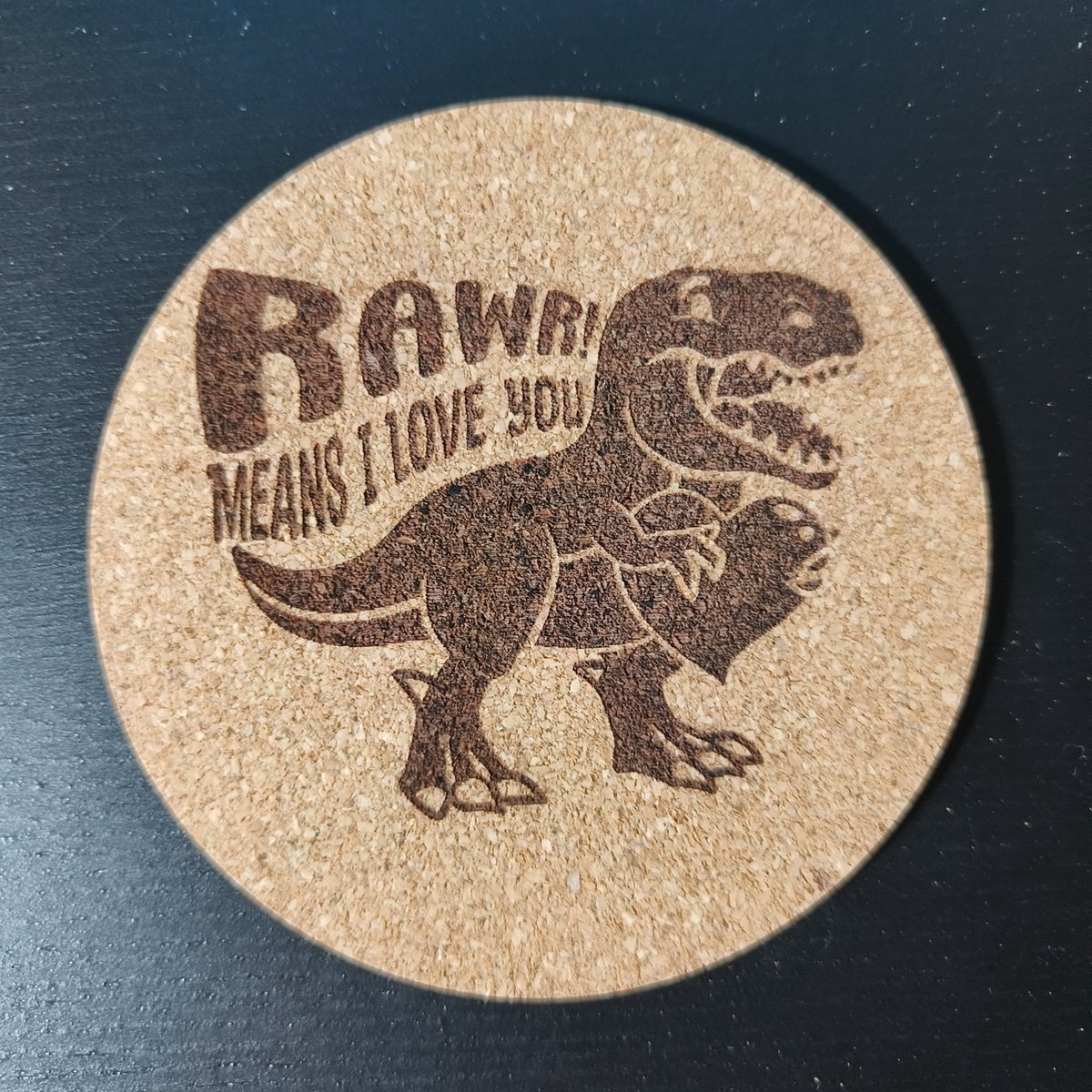 Rawr means I love you Valentijnsdag Set van 6 kurk onderzetters