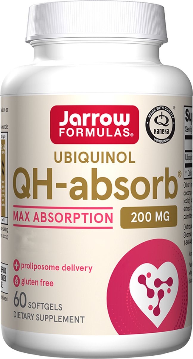 Goedkoopste QH-Absorb 200mg 60 softgels - ubiquinol (gereduceerd co-enzym Q10) | Jarrow Formulas