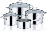 Bol.com Kookpannenset 4-delig 3 glazen deksels geschikt voor inductie RVS glanzend 15/20/35/60 l Cailin aanbieding