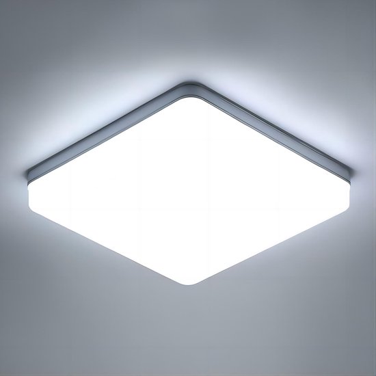 Goeco Plafondlamp - 23cm - Klein - Vierkante LED - 36W - 3000LM - 6500K - IP44