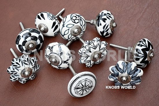 FBSHOP(TM) Blauw en wit porselein knoppen keramische