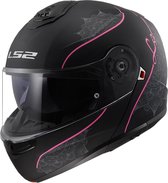 LS2 Helm Strobe II Lux FF908 mat zwart / roze maat L
