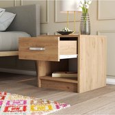 Mezza Home - Table de chevet avec tiroir simple - Pin - Table d'appoint de chambre - Table de chevet en bois - Installation facile