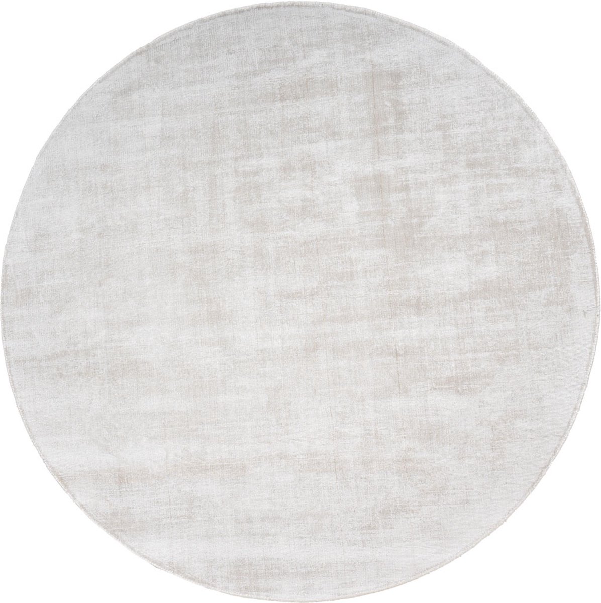 Vloerkleed Cos Ivory - Rond ø200 cm - Luxe Viscose Design Vloerkleed met Zijdezachte Glans