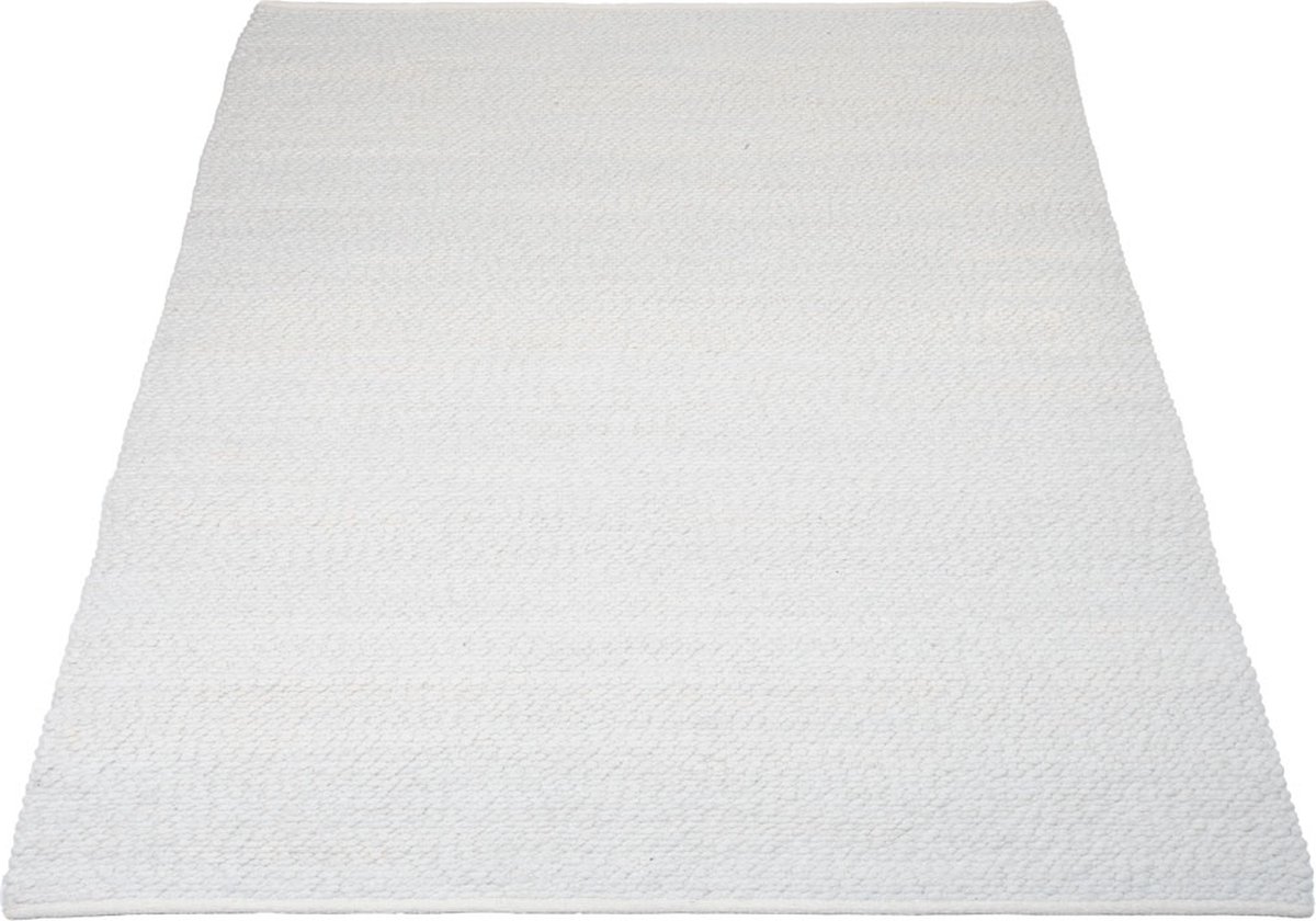 Veer Carpets Vloerkleed Stone White 140 x 200 cm - Wollen Design Vloerkleed in Scandinavische / Japandi Stijl Wit