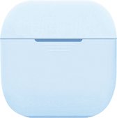 Telefoonglaasje Headset Hoesje - Geschikt voor Apple AirPods - Siliconen - LichtBlauw - Beschermhoes - Case