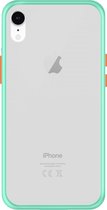 Telefoonglaasje Hoesje Geschikt voor iPhone XR - TPU randen met PVC achterzijde - Lichtblauw/Transparant - Beschermhoes - Case - Cover