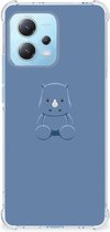 Siliconen Back Cover Geschikt voor Xiaomi Redmi Note 12 5G Telefoonhoesje met doorzichtige rand Baby Rhino