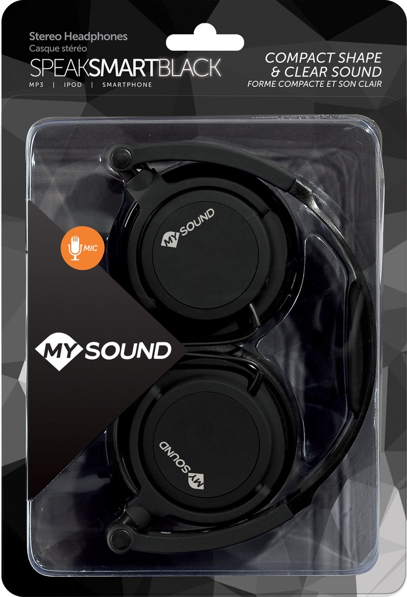 MySound Speak Smart Fluo Headset Bedraad Hoofdband Oproepen/muziek Zwart