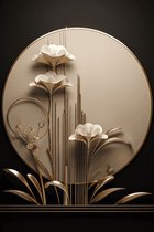 Lotus Poster | Goud Zwart Poster | Aesthetic Poster | Decoratie Poster | Woonkamer Poster | 51x71cm | Wanddecoratie | Muurposter | CW | Aesthetic room decor | Geschikt om in te lijsten